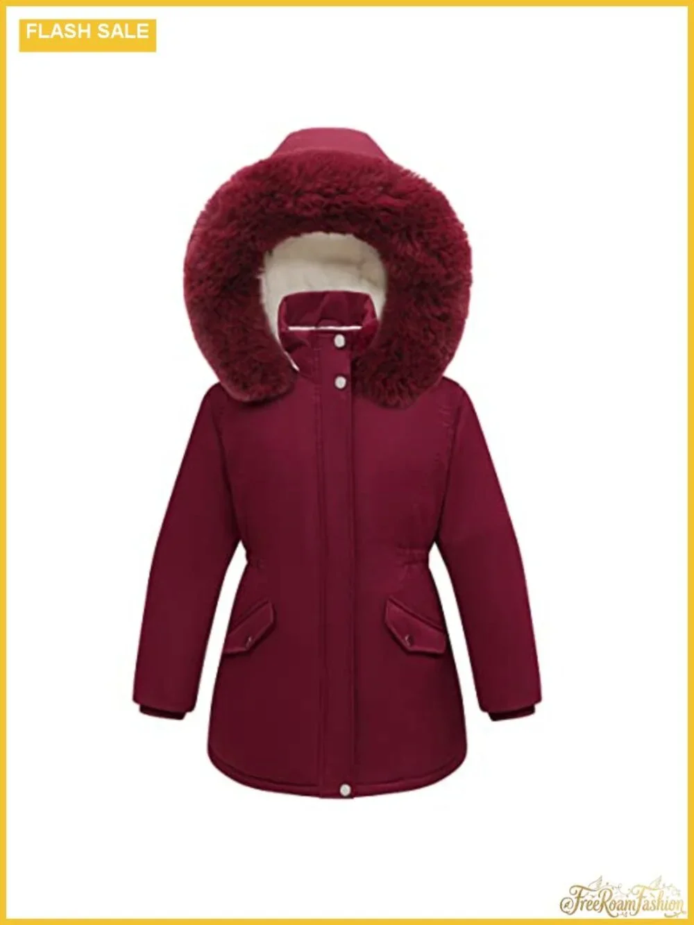 Girls Long Waterproof Winter Coat Warm Hooded Parka